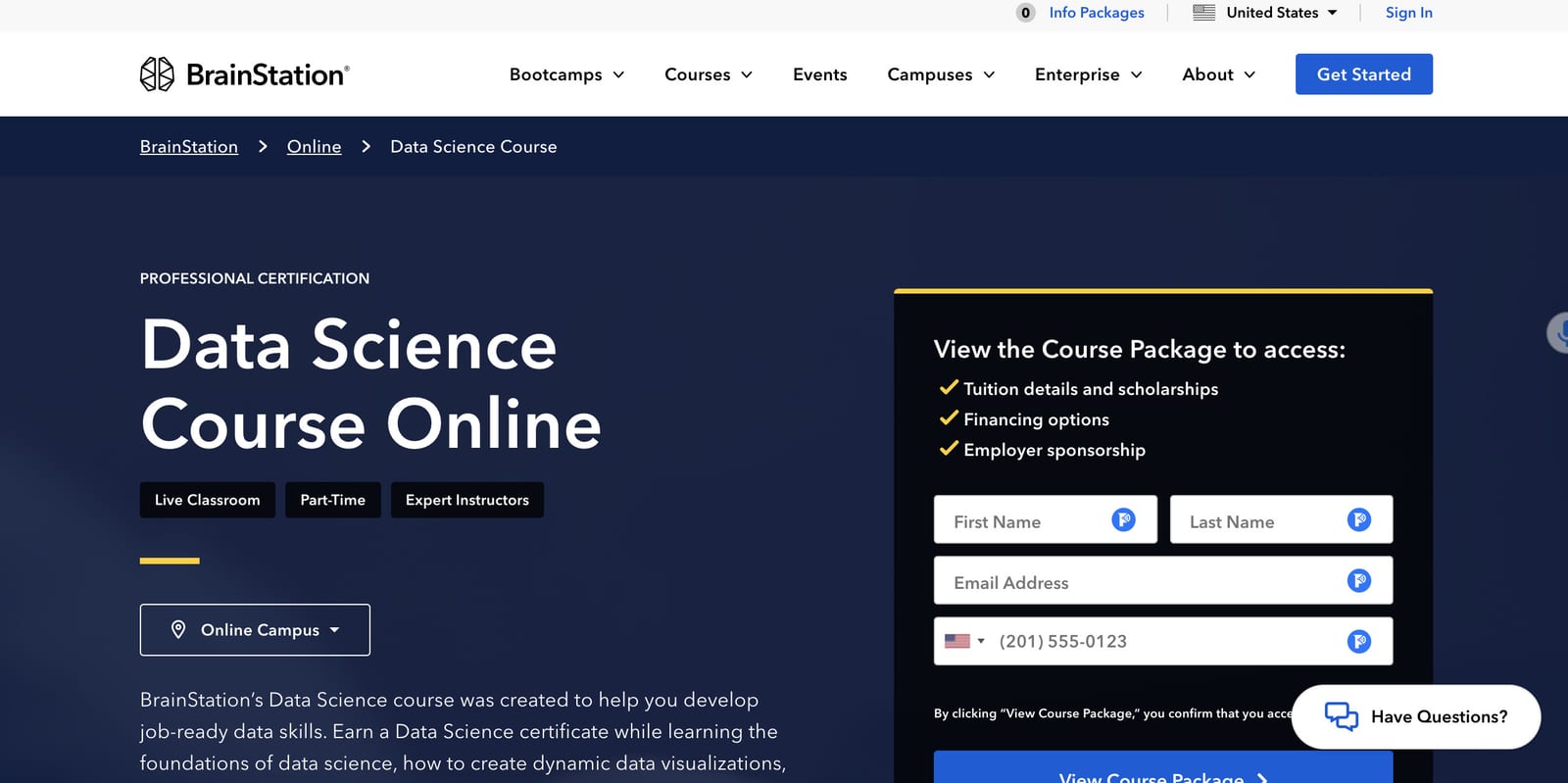 Brain Station Data Science Course Online