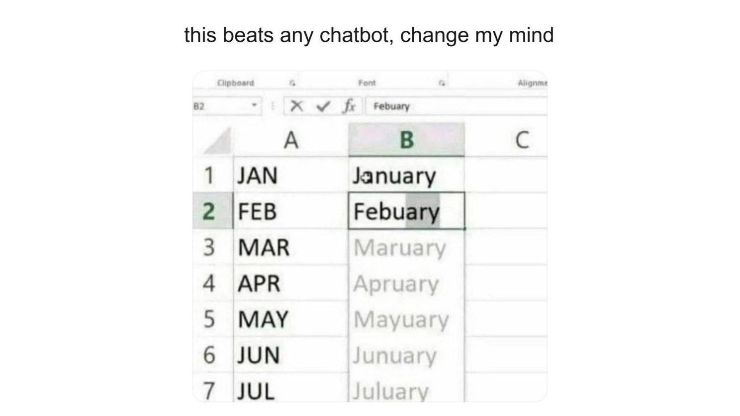 MS Excel Meme