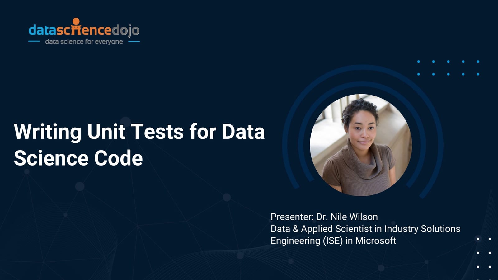 Writing unit tests for data science code