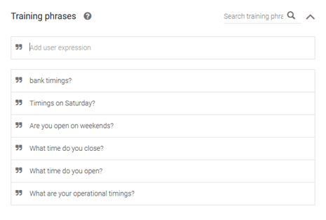 Training Phrases