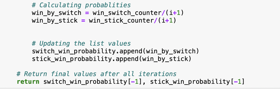 calculating probabilities with Python