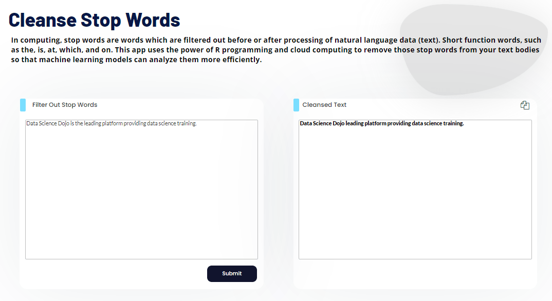 Cleanse Stop Word Demo