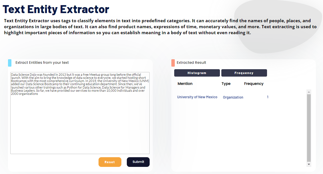 Text Entity Extractor Demo