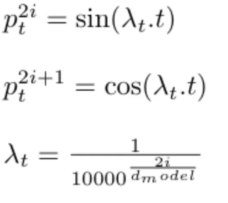 two positional encoding equations
