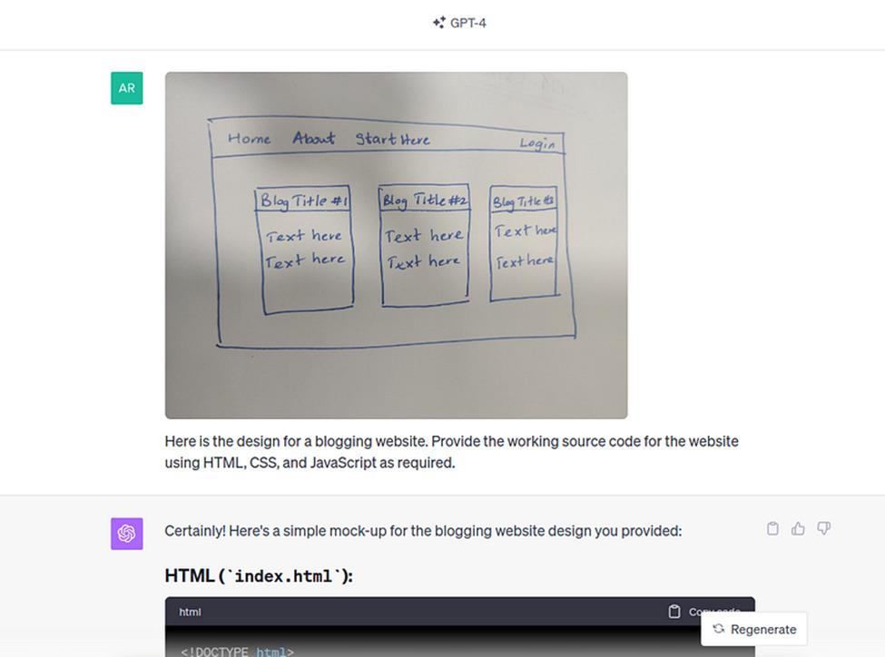 web development gpt 4
