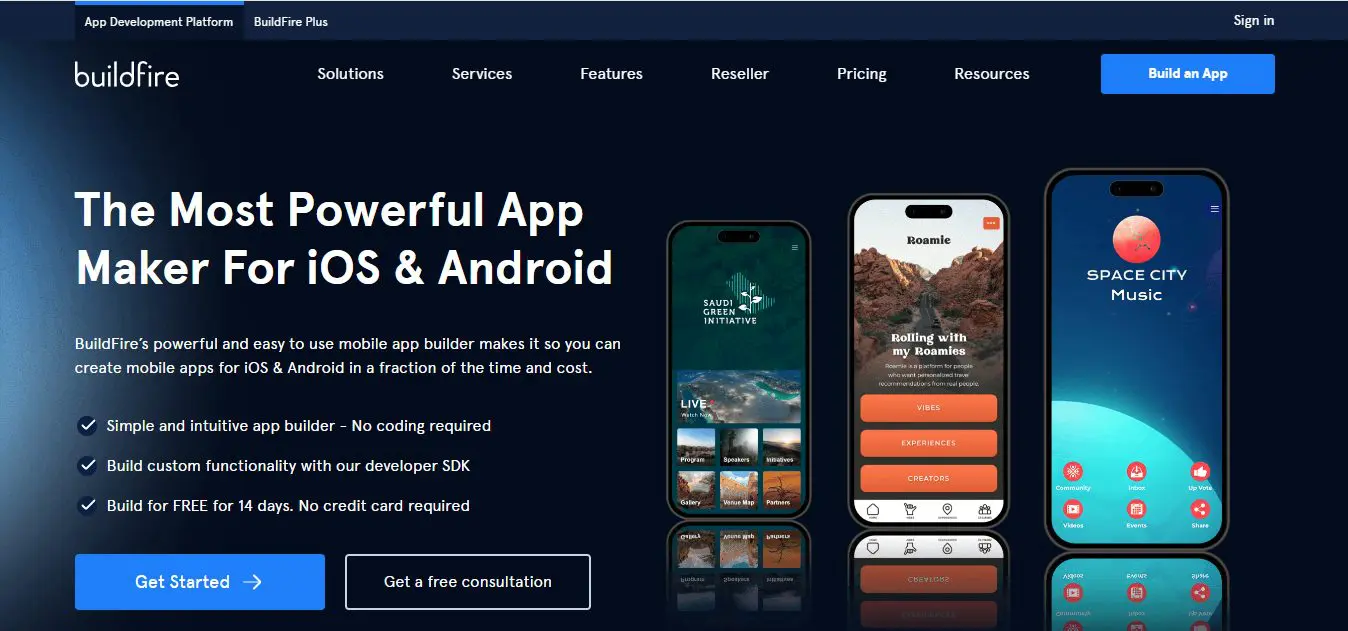 BuildFire - no-code AI tool
