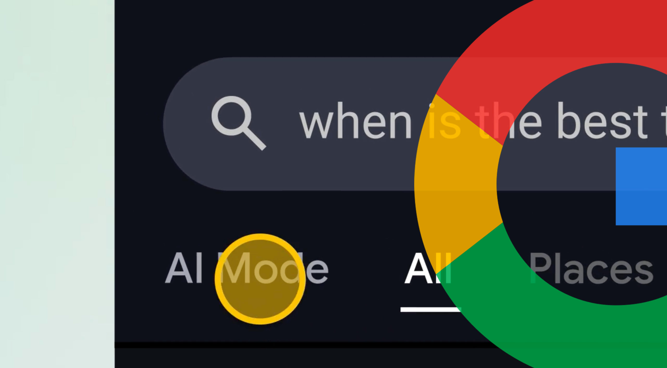 google ai mode button location on gooel search