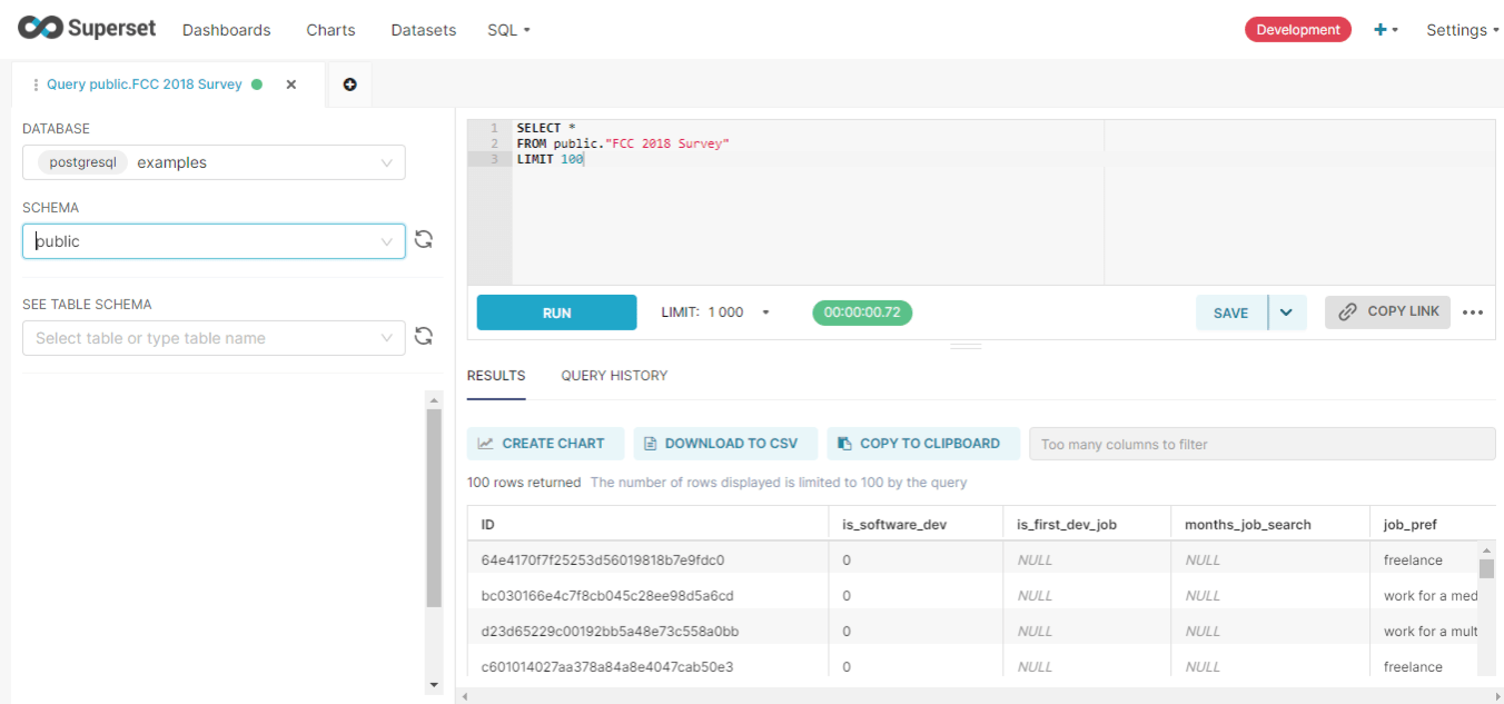 SQL lab - Apache superset