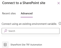 Connecting to a sharepoint site in Power Apps