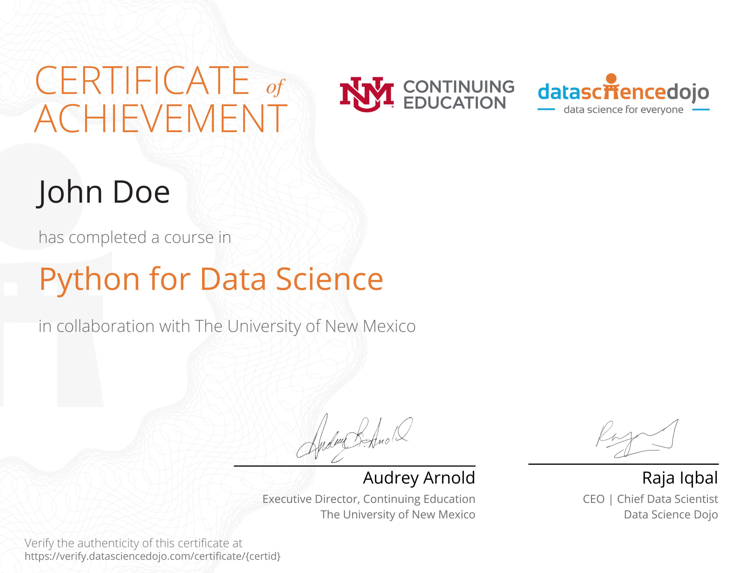 Python for Data Science Certificate