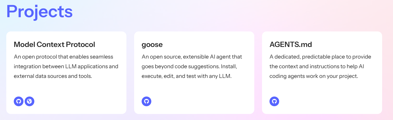Projects in the Agentic AI Foundation