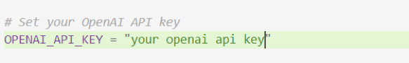 Setting OpenAI API Key 