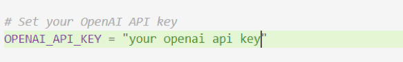 Setting OpenAI API Key