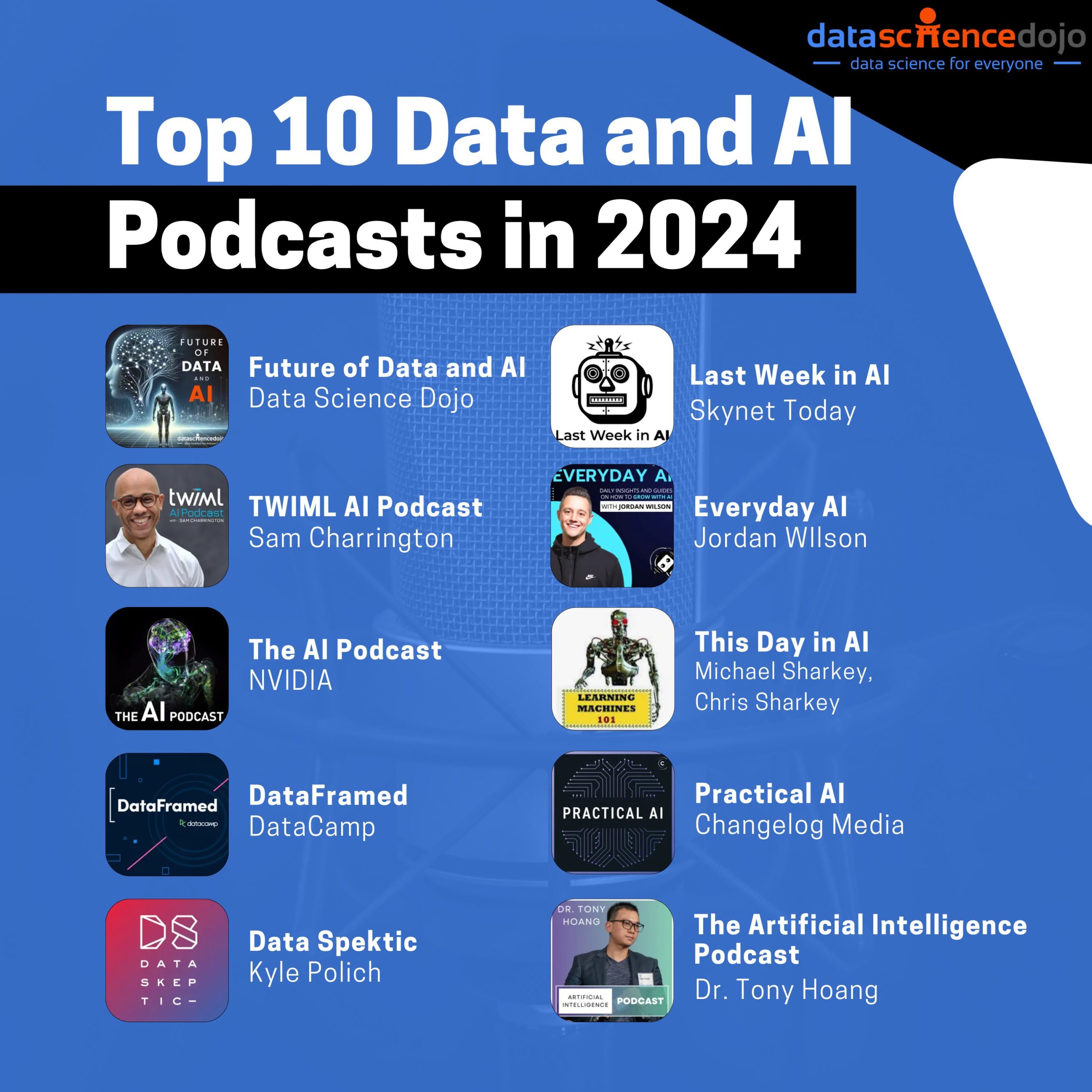 Top 10 Data and AI Podcasts 2024