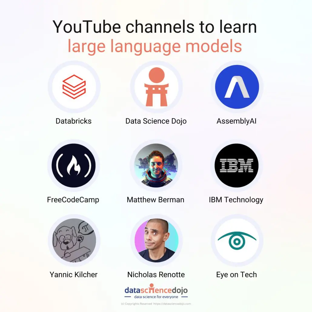 Top 9 YouTube Channels To Learn Large Language Models | Data Science Dojo