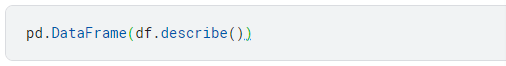 data frame - descriptive statistics