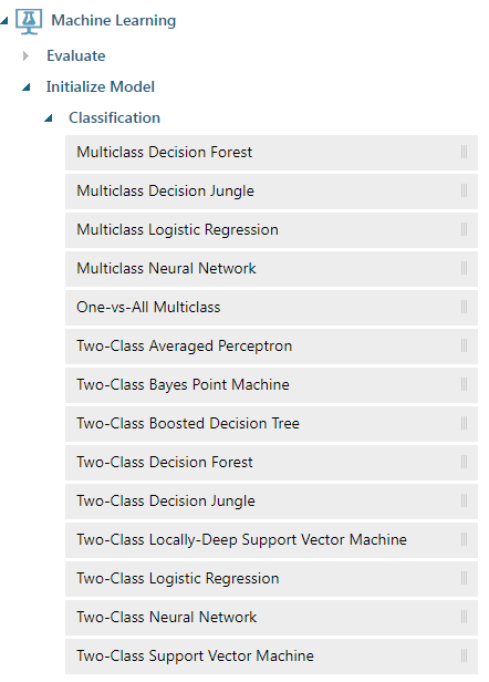 Azure machine store learning classification tutorial