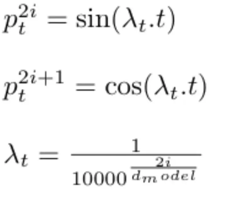 two positional encoding equations